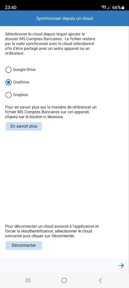 Choix du cloud à utiliser pour la synchronisation
