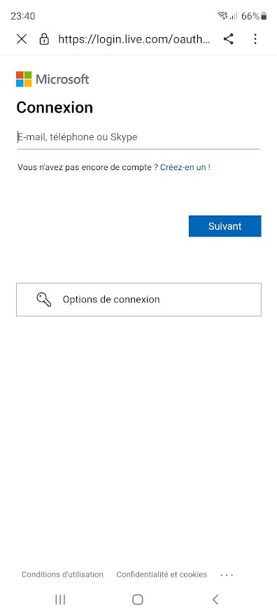 Connexion à OneDrive