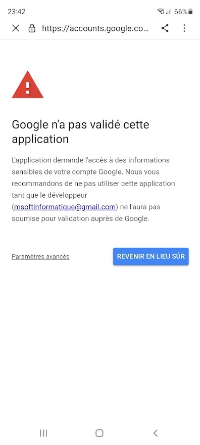 Autorisation d'accès au fichier du cloud