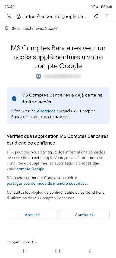 Autorisation d'accès au fichier du cloud